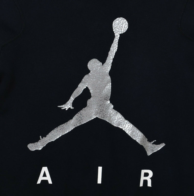 Air Jordan Men's XL Nike Jumpman Black Metallic Silver Crew Neck Sweatshirt