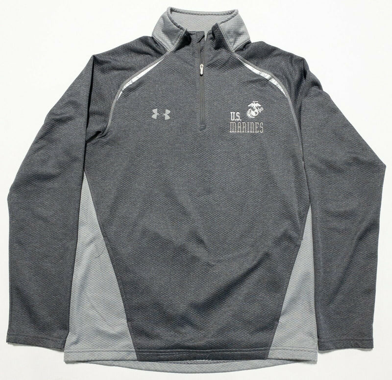 U.S. Marines Under Armour Men's Medium Gray 1/4 Zip Pullover Lightweight Jacket