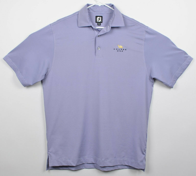 FootJoy Men's Sz Large Purple Micro-Striped FJ Performance Golf Polo Shirt