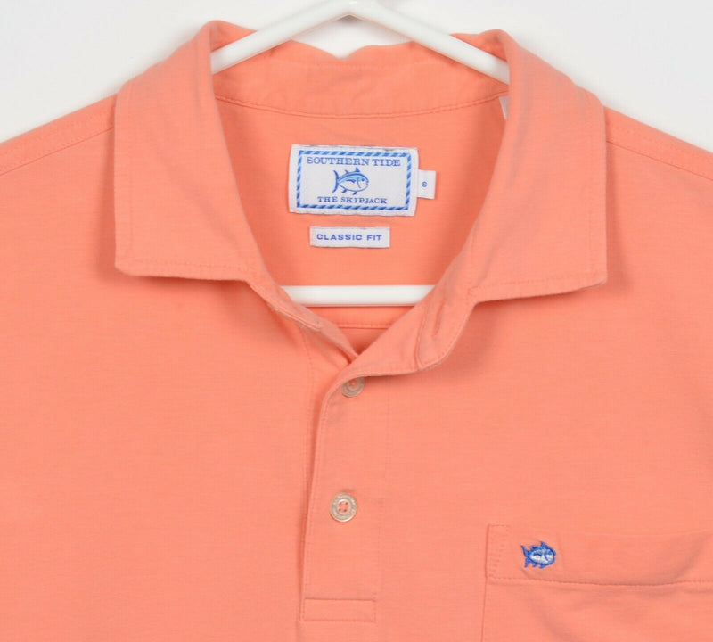 Southern Tide Men's Small Classic Fit Salmon Orange Skipjack Polo Shirt