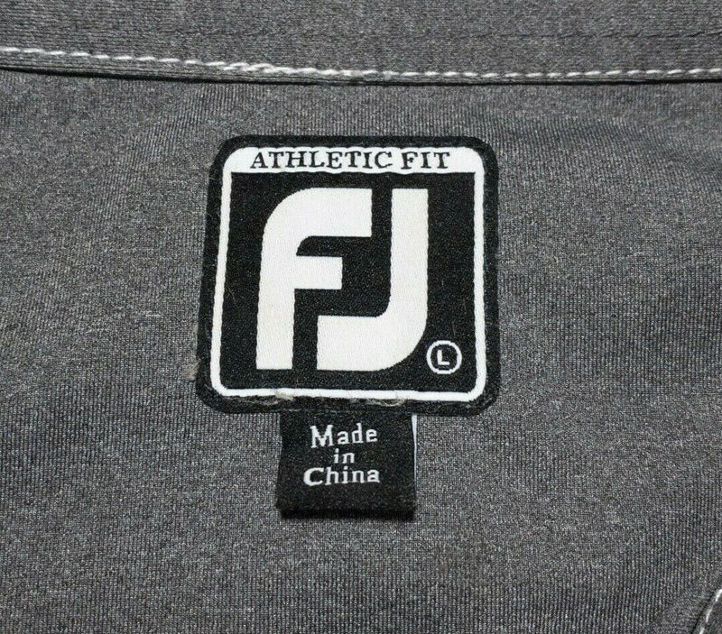 FootJoy Golf Shirt Large Athletic Fit Men's Polo Pocket Gray Wicking Stretch