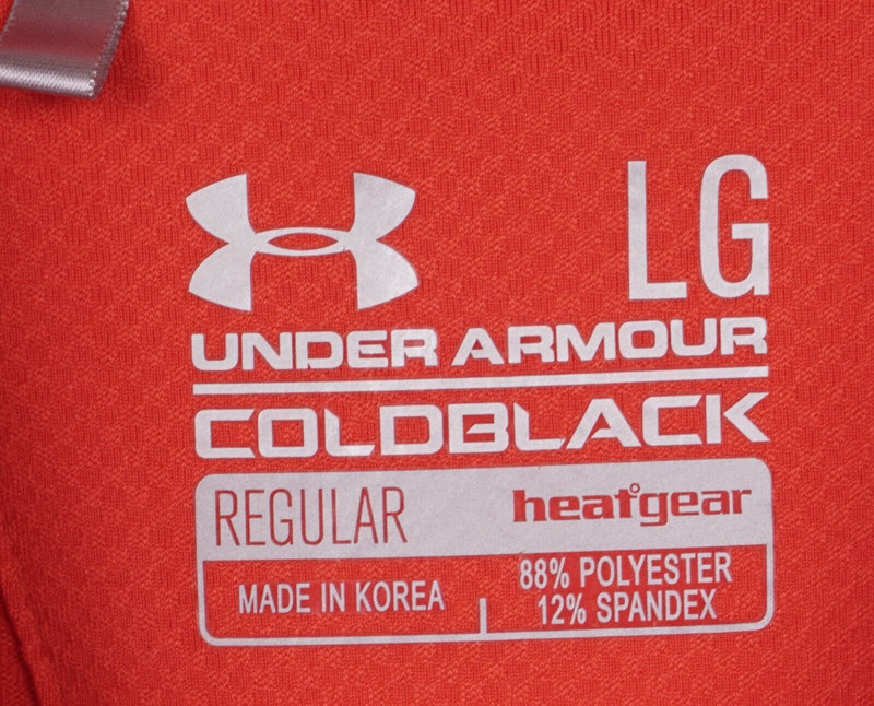 Under Armour Coldblack Men's Sz Large Red Space 1/4 Zip HeatGear Polo Golf Shirt