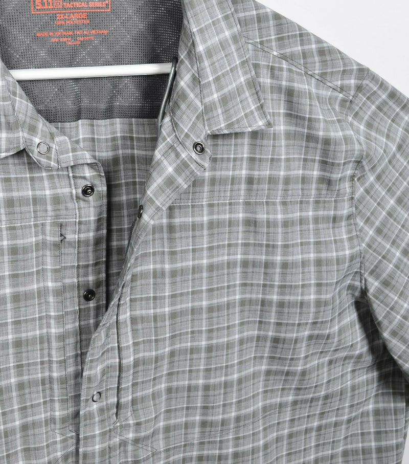 5.11 Tactical Series Men's 2XL Snap-Front Conceal Carry Plaid QuickDraw Shirt