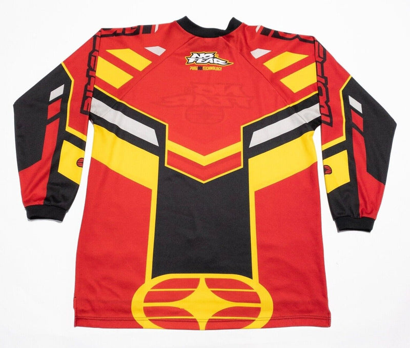 No Fear Motocross Jersey Men's XL MotoX Long Sleeve Red Geometric Vintage