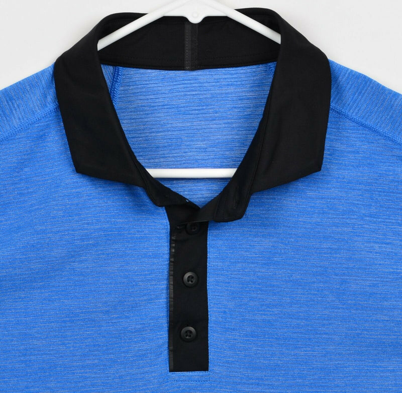 Lululemon Men's Sz XL? Heather Blue Spread Collar Athleisure Polo Shirt