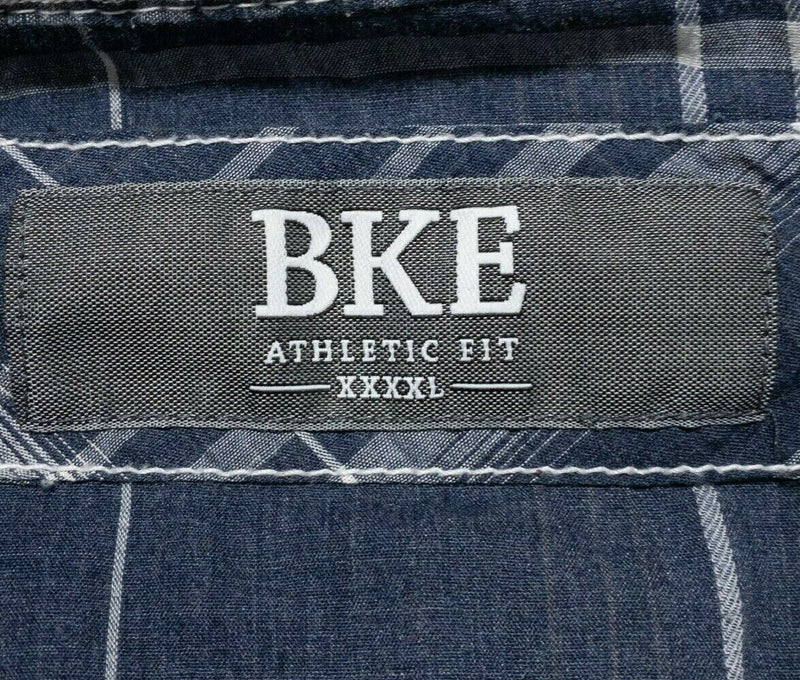 BKE Buckle Men's 4XL Athletic Fit Long Sleeve Shirt Blue Plaid Cotton Blend