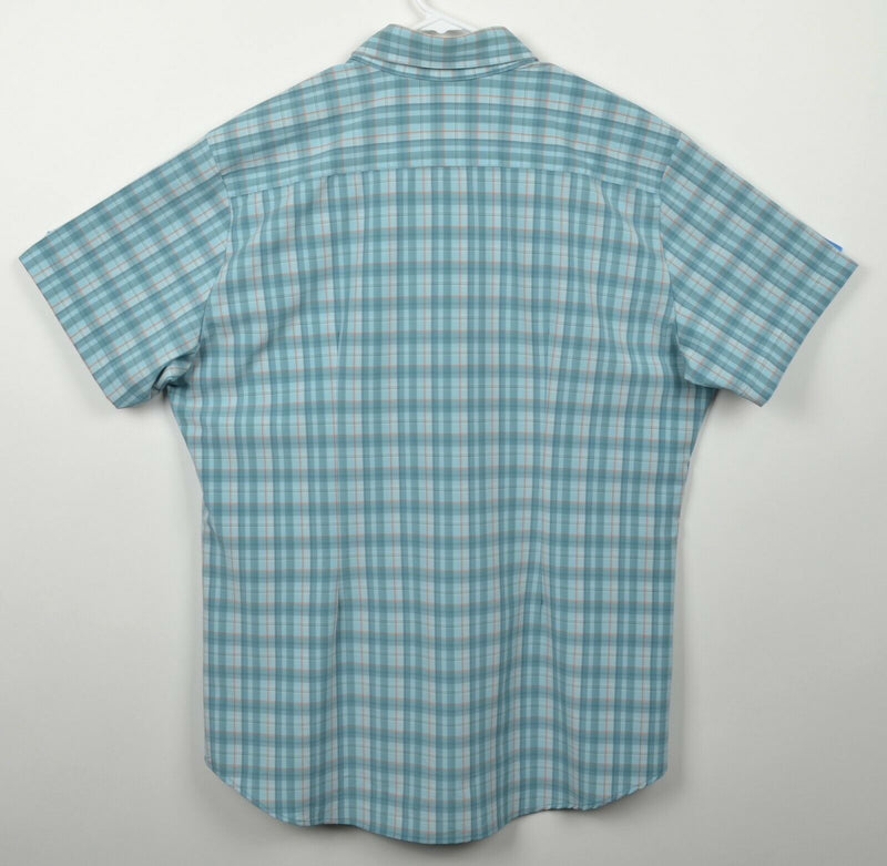 Mizzen+Main Men's XL Trim Fit Leeward Collection Blue Teal Performance S/S Shirt