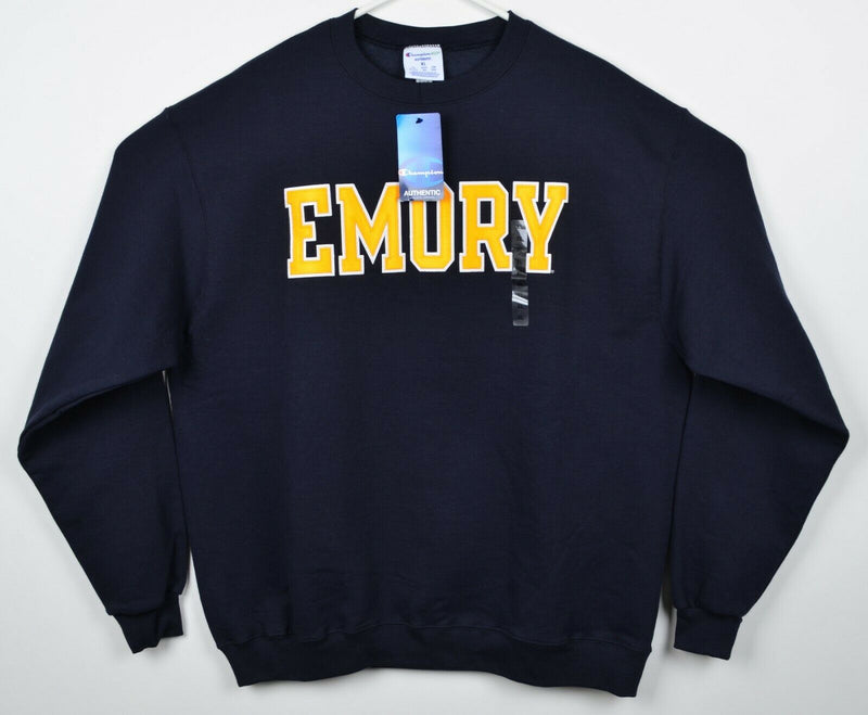 Emory University Men's XL Champion Eco Navy Blue Crew Neck Y2K Sweatshirt