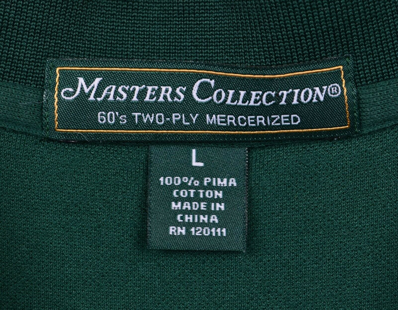 Masters Collection Men's Sz Large Forest Green Pima Cotton Polo Golf Shirt