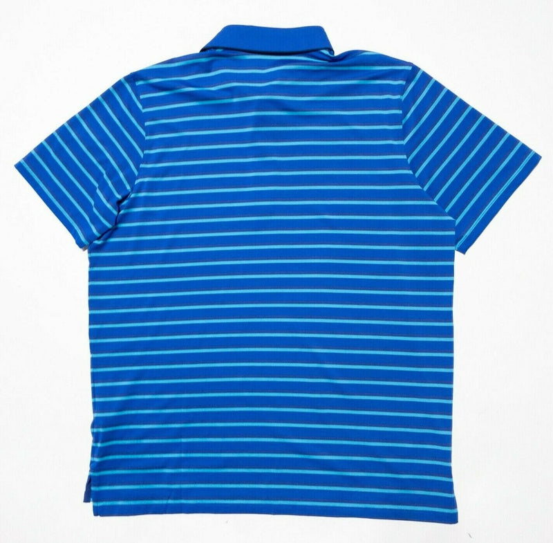 Greyson Golf XL Men's Polo Wicking Performance Stretch Blue Aqua Striped