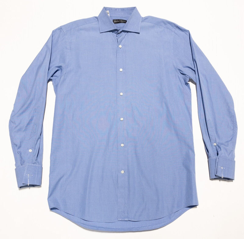 Ralph Lauren Black Label French Cuff 15.5 Men's Shirt Solid Blue Designer Italy
