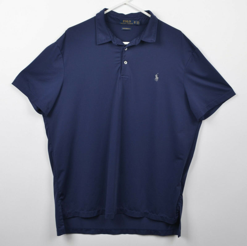 Polo Ralph Lauren Performance Men's Sz XL Polyester Navy Blue Golf Polo Shirt