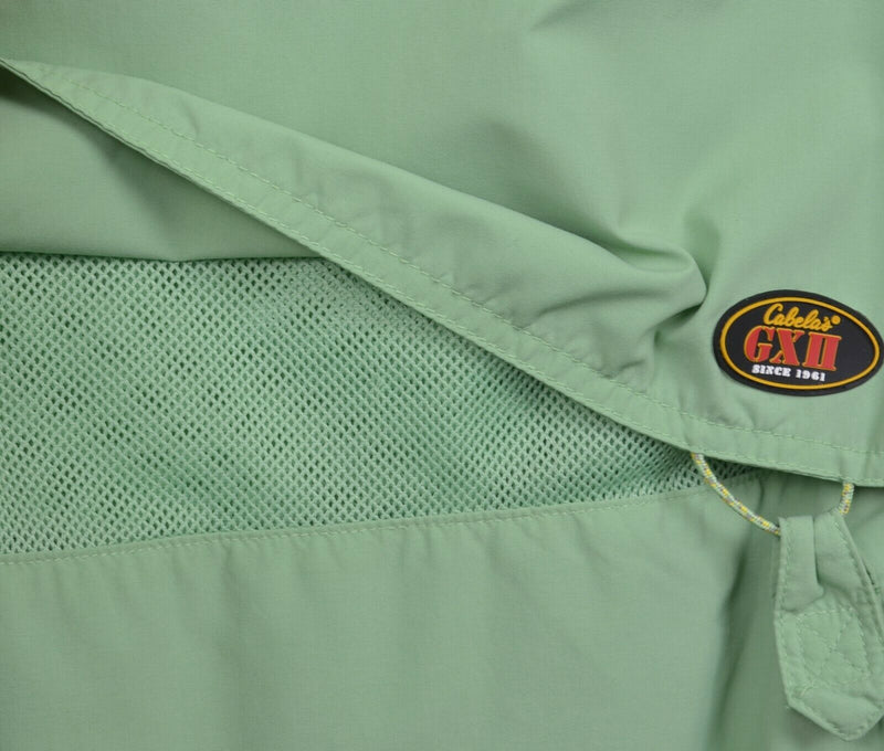 Cabela's Guidewear Men's Large Vented Green UPF 40 Nylon Fishing GX II Shirt