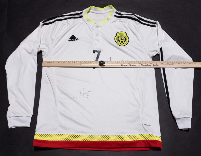 Mexico National Soccer Team Jersey Men's Fits Medium Adidas Long Sleeve White