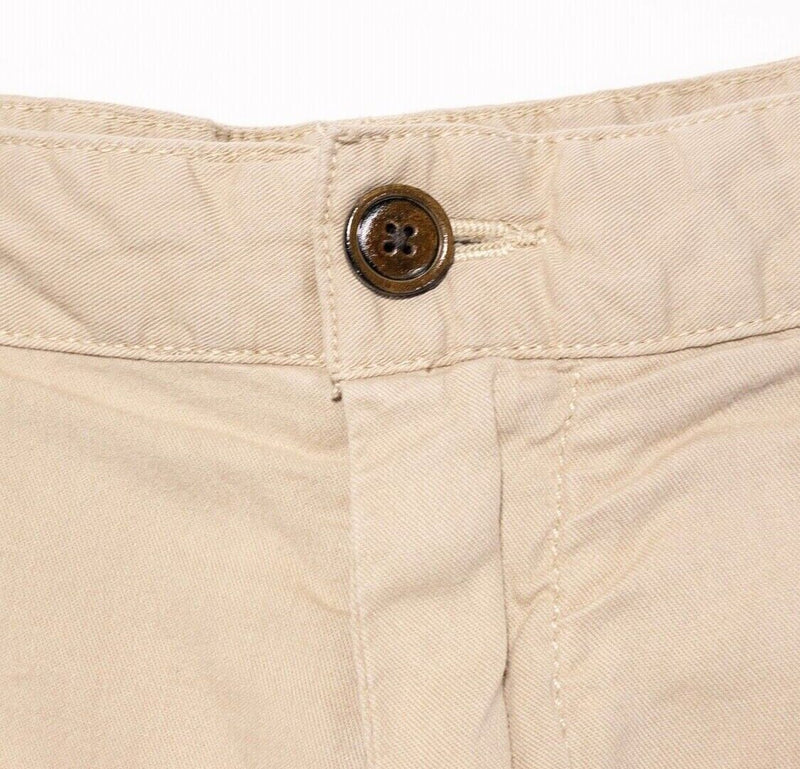 Faherty Shorts Men's 34 Chino Tan 9" Inseam Belt Loop Casual Cotton Lyocell