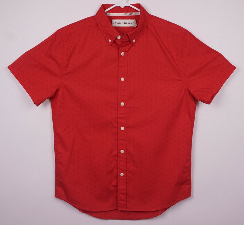 The Normal Brand Men's Sz Medium Red Polka Dot Short Sleeve Button-Down Shirt