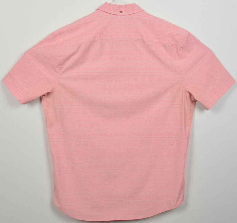 Chubbies Weekend Wear Men's XL Pink Geometric Wicking Polyester Popover Shirt