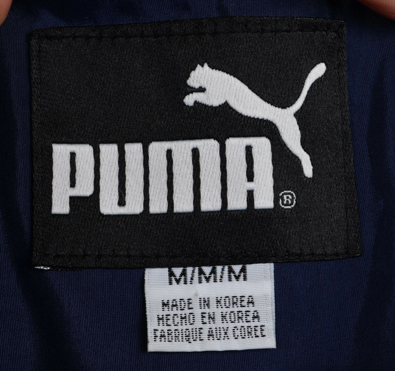 Vintage 90s Illinois Fighting Illini Men's Medium Puma V-Neck Windbreaker Jacket