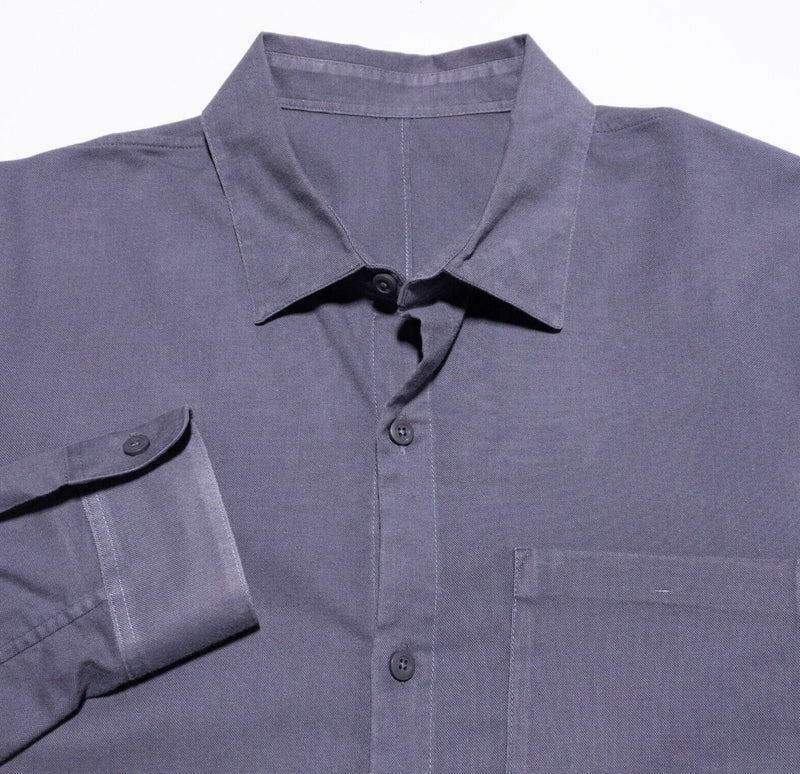 Lululemon Commission Shirt Men's Fits Medium Long Sleeve Solid Purple Button-Up