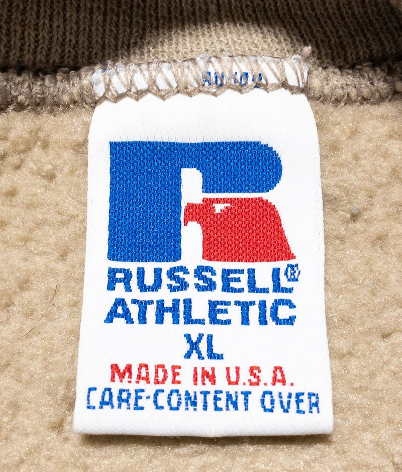 Russell Athletic Turtleneck Sweatshirt Men's XL Vintage 90s Basic Beige USA
