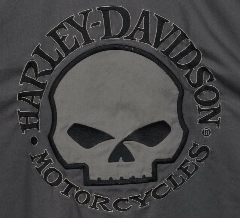 Harley-Davidson Men's 2XL Skull Willie G Gray Garage Mechanic Biker Shirt