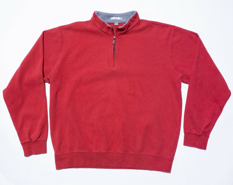 Peter Millar Crown Sport 1/4 Zip Sweatshirt Red Pullover Golf Men's XL