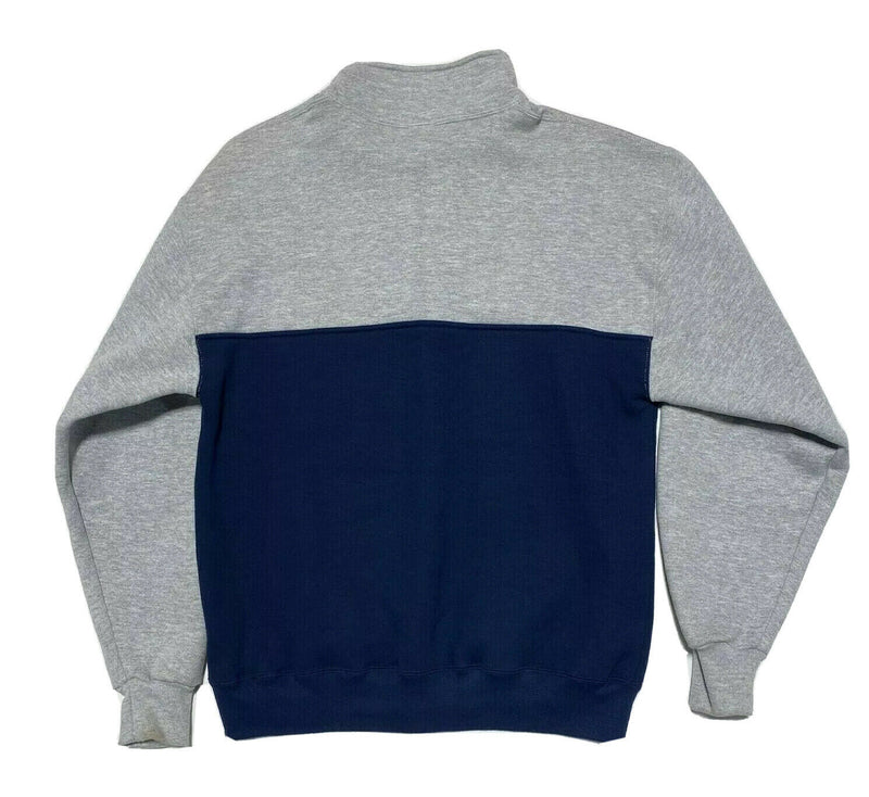 Russell Athletic Vintage 90s Colorblock Gray Blue 1/4 Zip Sweatshirt Men's Large