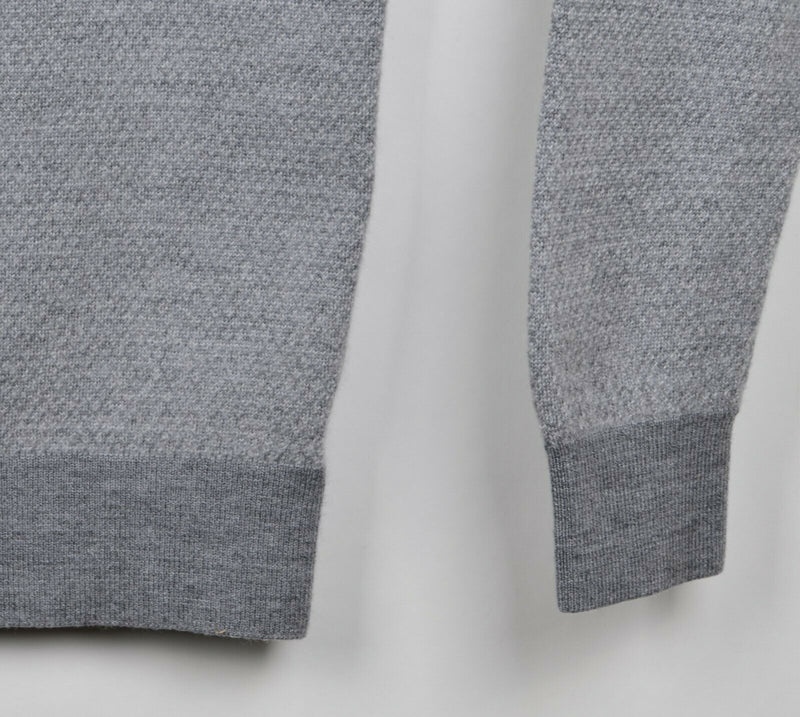 UNTUCKit Men's Sz Medium/XL? 100% Merino Wool Gray 1/4 Zip Pullover Sweater