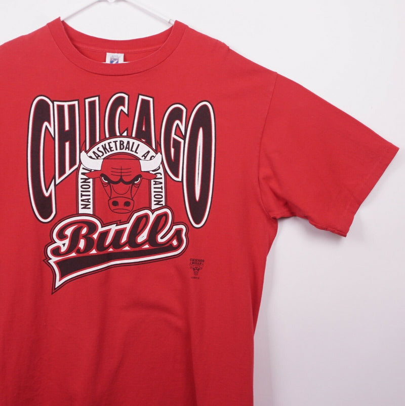 Vtg 90s Chicago Bulls Men's Sz XLT Red Single Stitch Logo 7 Red Graphic T-Shirt