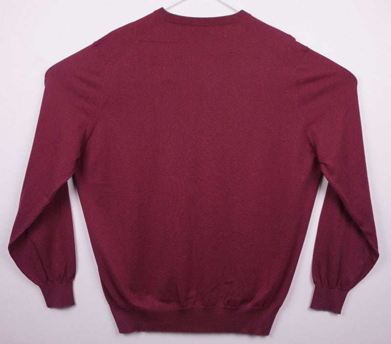 Brunello Cucinelli Men's 60 V-Neck Made in Italy Purple/Red Designer Sweater