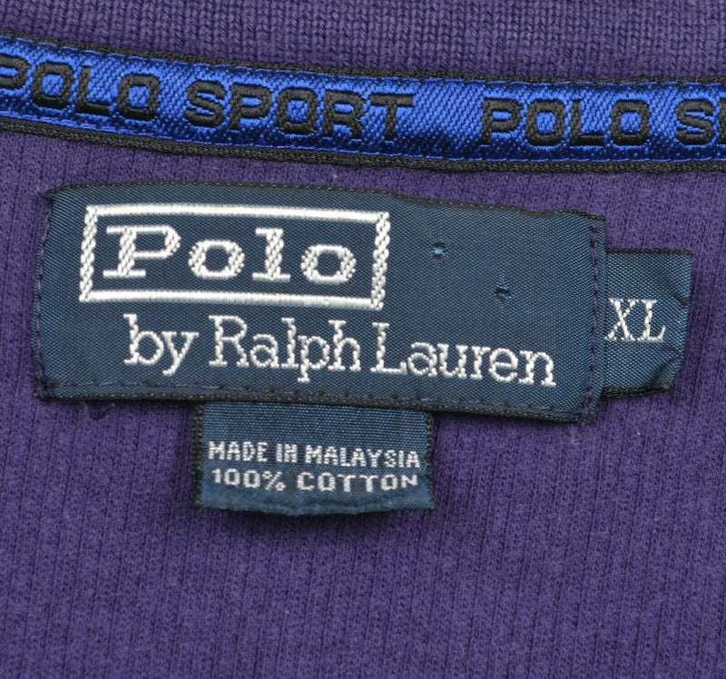 Polo Sport Ralph Lauren Men's Sz XL Purple Striped Rugby Polo Shirt