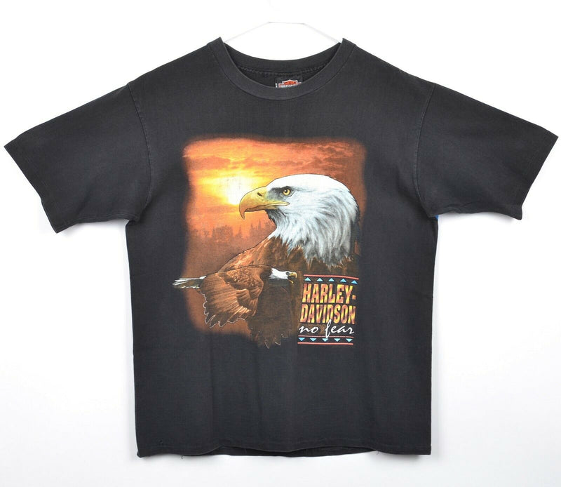 Vintage 1992 Harley-Davidson Men's Sz Medium No Fear Eagle Double-Sided T-Shirt