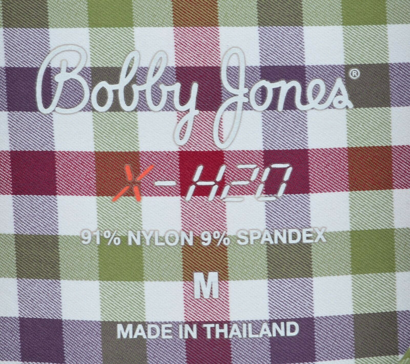 Bobby Jones Men's Sz Medium X-H2O Nylon Stretch Plaid Check Button-Down Shirt