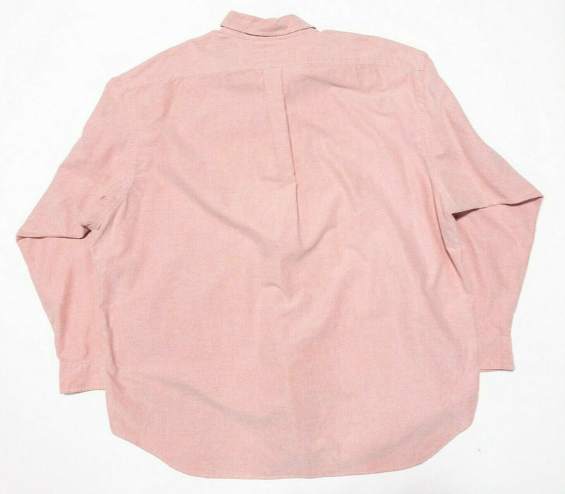 Polo Ralph Lauren Big Shirt 2XL Men's Pink Red Chambray Button-Down Long Sleeve