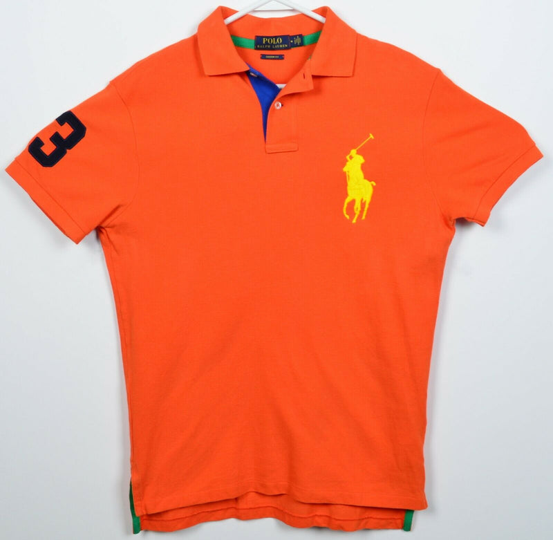 Polo Ralph Lauren Men's Medium Big Pony Embroidered Solid Orange Polo Shirt