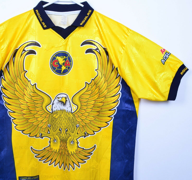 Club America Men's XL? Aguilas del America Eagles Yellow Graphic Soccer Jersey