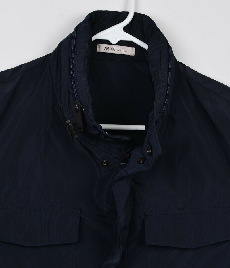 Armani Collezioni Men’s 46 (XS/S) Navy Blue Full Zip Hooded Lightweight Jacket