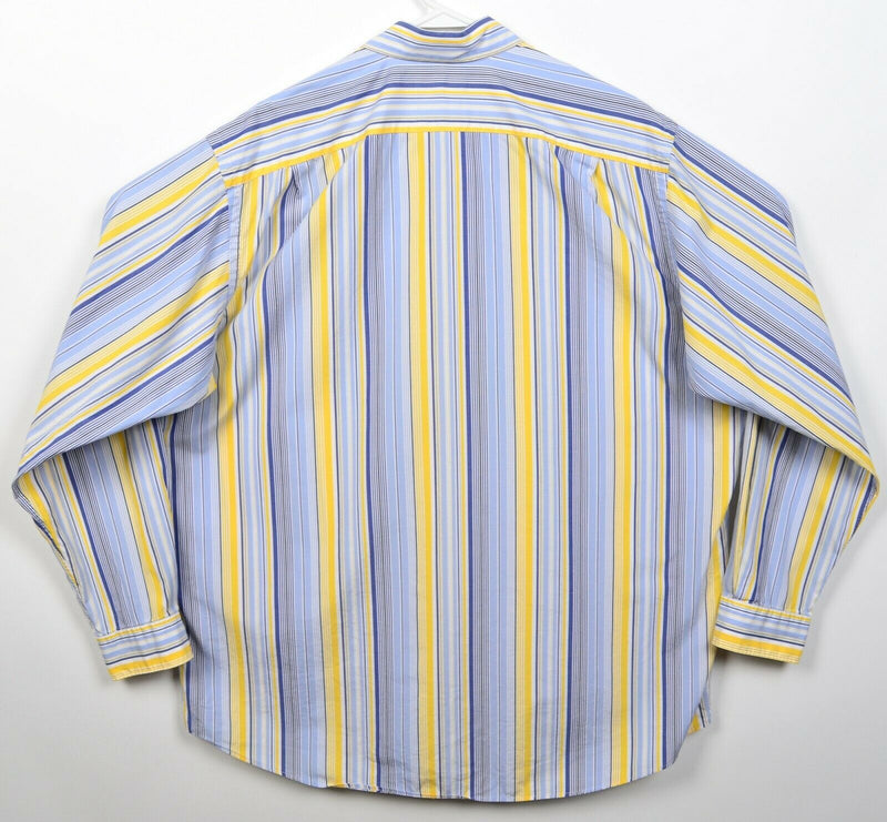 Polo Ralph Lauren Men's XL Westerton Yellow Blue Striped Button-Front Shirt