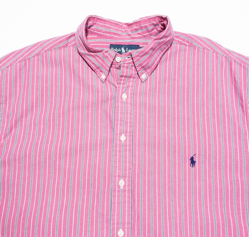 Polo Ralph Lauren 2XLT Long Sleeve Shirt Men's Classic Fit Pink Striped Button