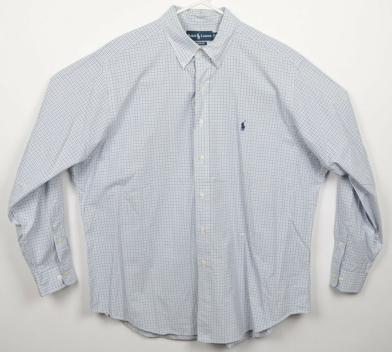 Polo Ralph Lauren Men's 17.5-34/35 Classic Fit White Plaid Button-Down Shirt