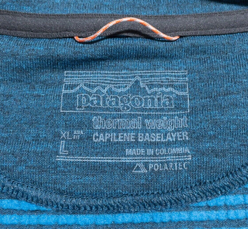 Patagonia Base Layer Men's Large Capilene Thermal Weight Zip-Neck Polartec Blue