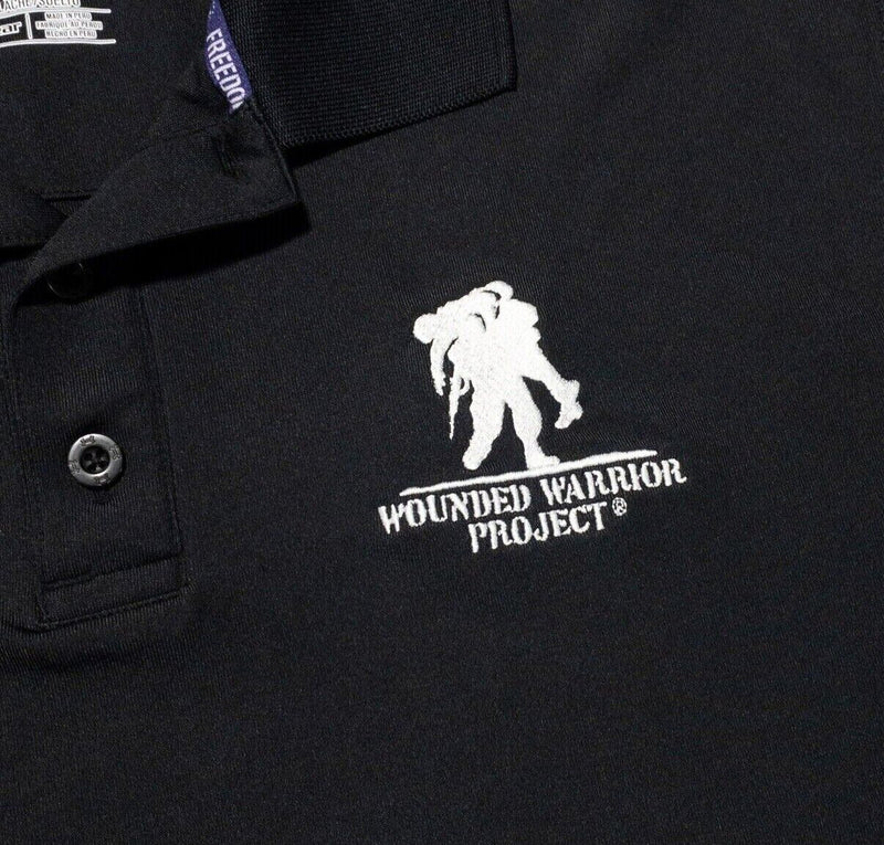 Under Armour Wounded Warrior Project Polo Mens Large Wicking Solid Black Veteran
