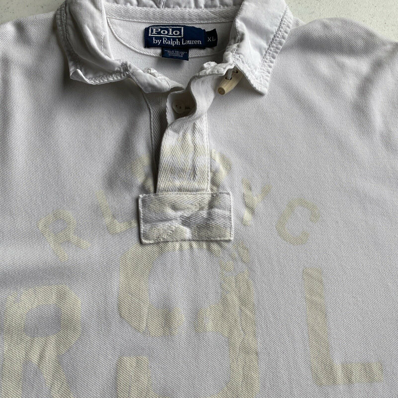 Polo Ralph Lauren Men's XL RLYC Toggle Collar Anchor Graphic White Polo Shirt