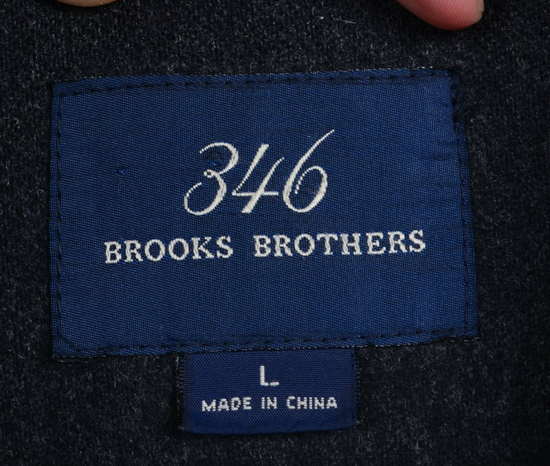 Brooks Brothers 346 Men's Large Wool Cashmere Gray Full Zip Harrington Jacket