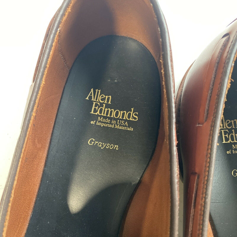 Allen Edmonds Men's 10.5A Grayson Tassel Loafers Brown Leather Dress Shoes