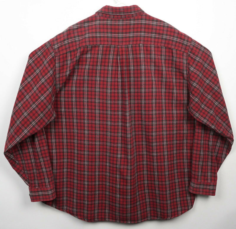 L.L. Bean Men's 2XL Regular Flannel Red Green Plaid Button-Down Shirt