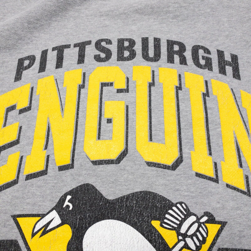 Pittsburgh Penguins Sweatshirt Women's Large Mitchell & Ness Gray Crew Neck