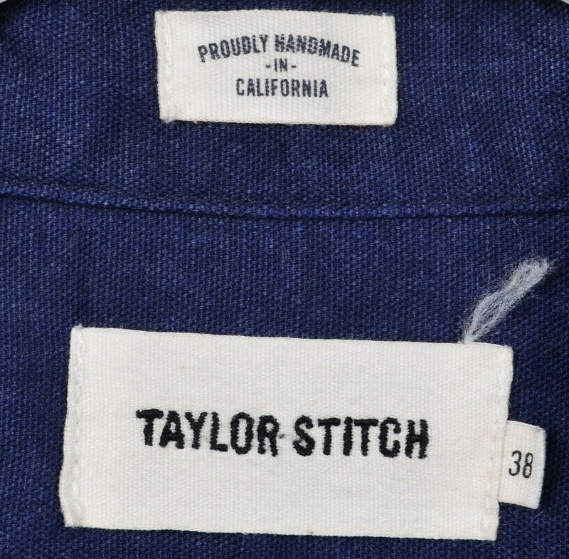 Taylor Stitch Men's 38 (Small) Navy Blue Handmade California Button-Front Shirt