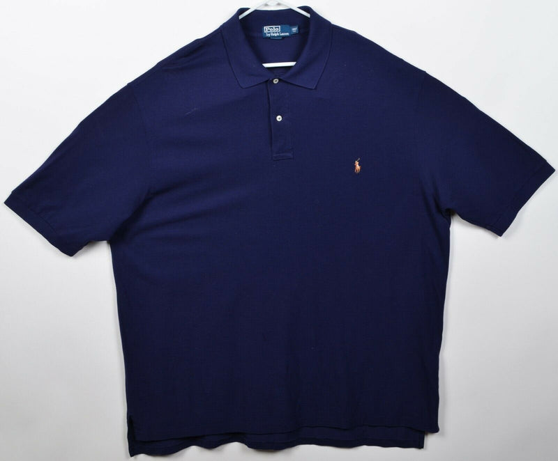 Polo Ralph Lauren Men's 3XLT (3XL Tall) Solid Navy Blue Short Sleeve Polo Shirt