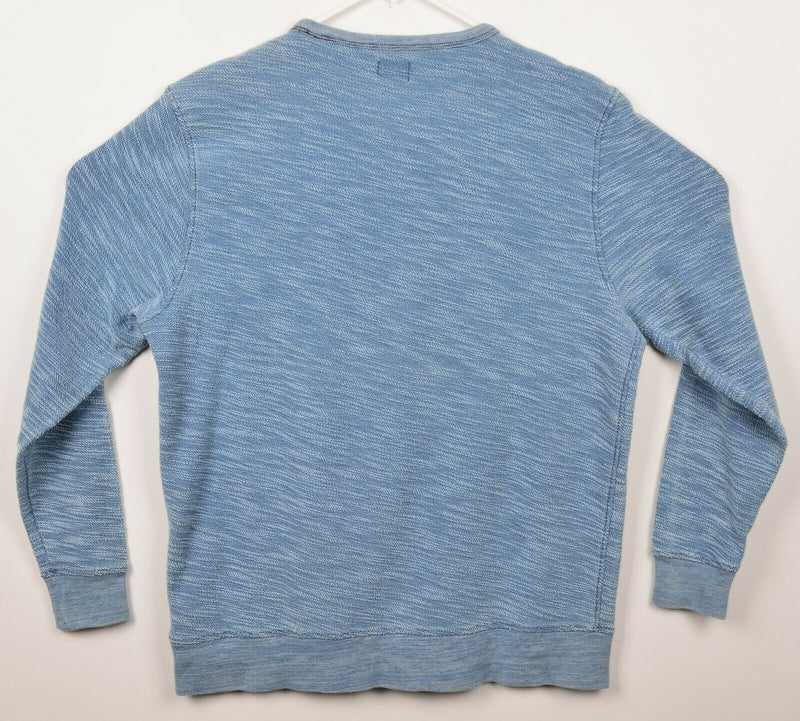 Faherty Men's Sz XL Crewneck Blue Indigo Dyed Long Sleeve Pullover Sweatshirt